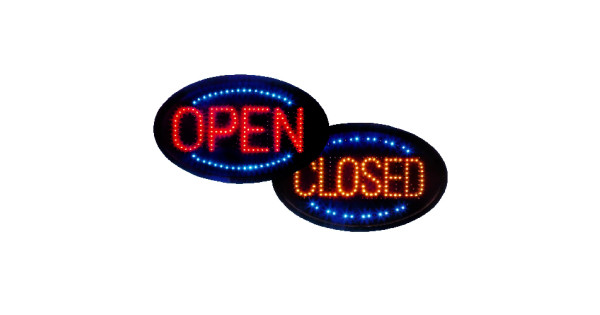 Open Closed LED Sign Animated Window Displays Flashing Signs