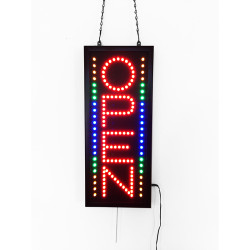 Flashing LED Open Sign, Vertical Display with Bright  LED Lights