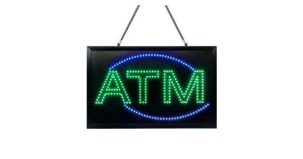 Animated LED ATM Sign, 22x14 Bright Flashing Lights