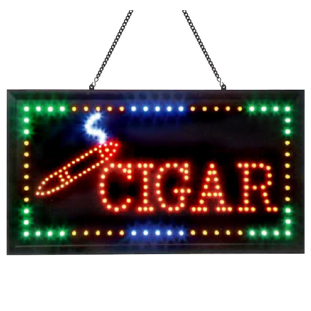 Cigar Sign with Flashing LED Lights Animated Window Signs