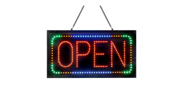 Open Sign Animated LED Business Sign 28x15 Lightbox Shop