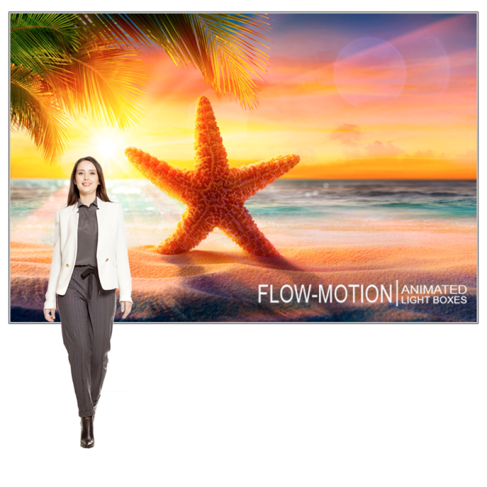 Flow-Motion LED Animated Light Box Sign 10ft Wide Display