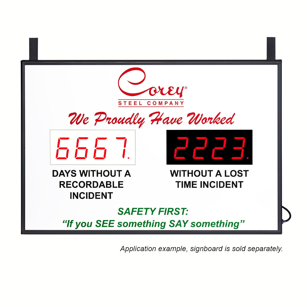 Digital Counter Display Increments Daily, 8 Inch 4 Digit 26x11
